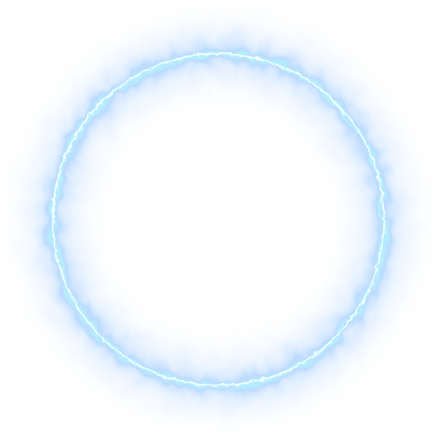 Neon Blue Glowing Energy Ring Portal